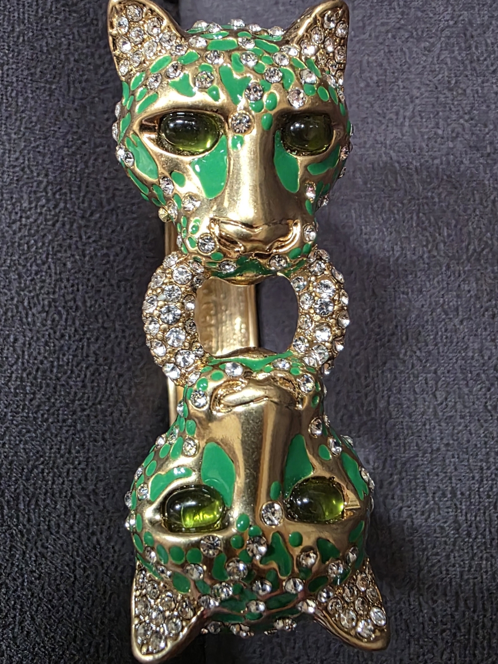 J. Crew Vintage Double-Head Leopard Statement Bracelet